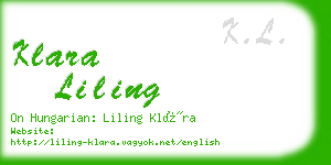 klara liling business card